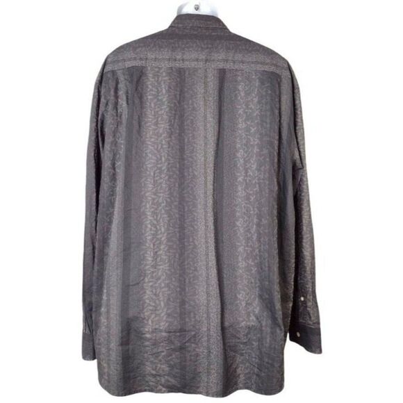 SAKS FIFTH AVENUE Long Sleeve Button Up Shirt XXL Collared Formal Printed - Picture 4 of 6